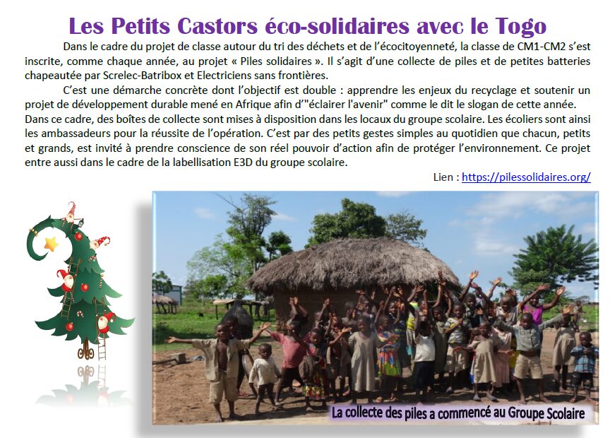 Les Petits Castors éco-solidaires avec le Togo