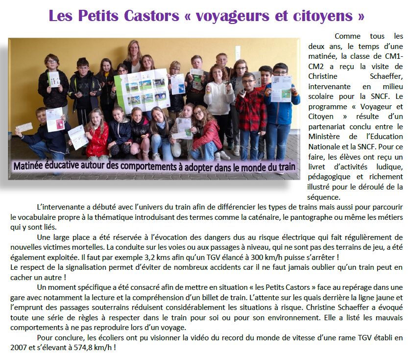 Les petits castors voyageurs et citoyens