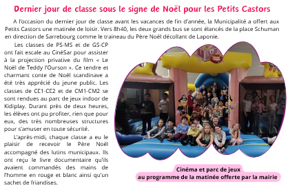 Dernier jour de classe avant Noël