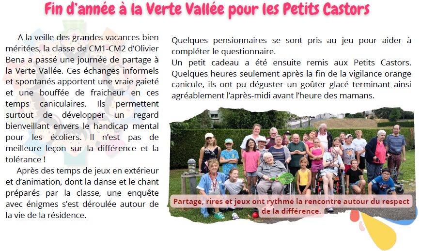 &lsquo;année à la Verte Vallée pour les Petits Castors