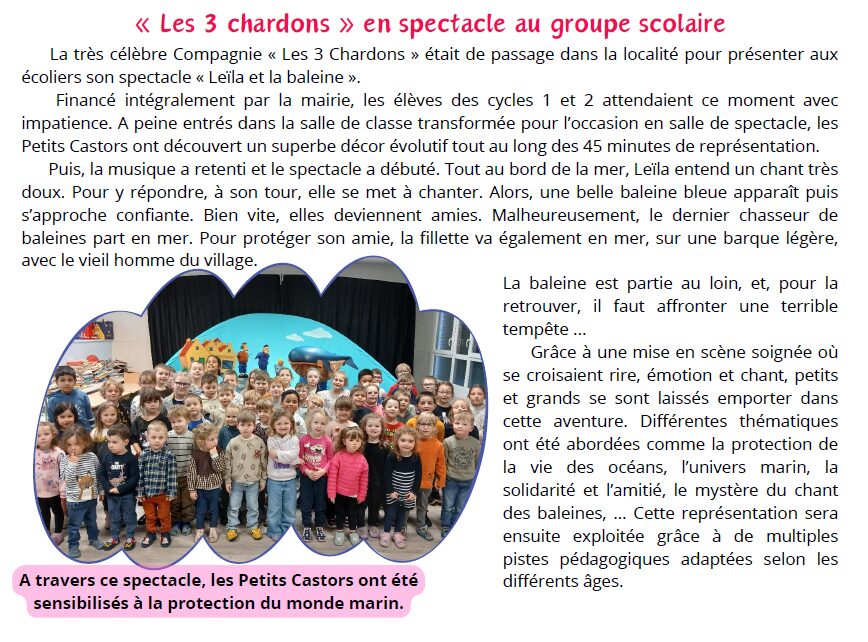 Les 3 chardons en spectacle au groupe scolaire