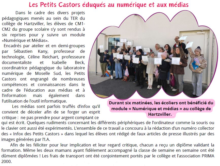 Les Petits Castors éduqués au numérique et aux médias