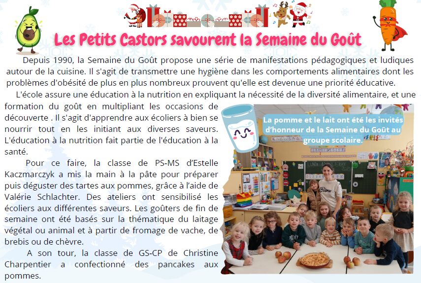 Les Petits Castors savourent la Semaine du Goût