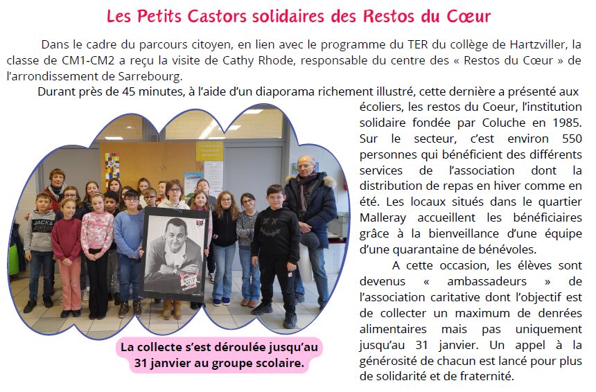 Les Petits Castors solidaires des Restos du Coeur
