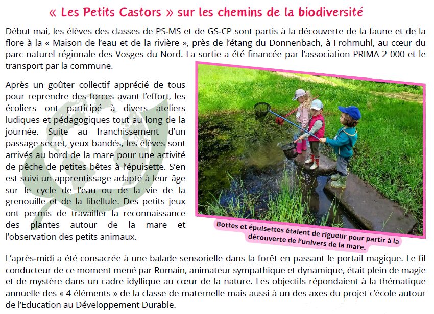 Les Petits Castors sur les chemins de la biodiversité