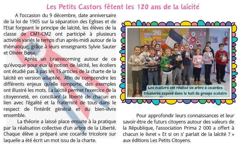 Les Petits Castors Fêtent les 120 ans de la laïcité