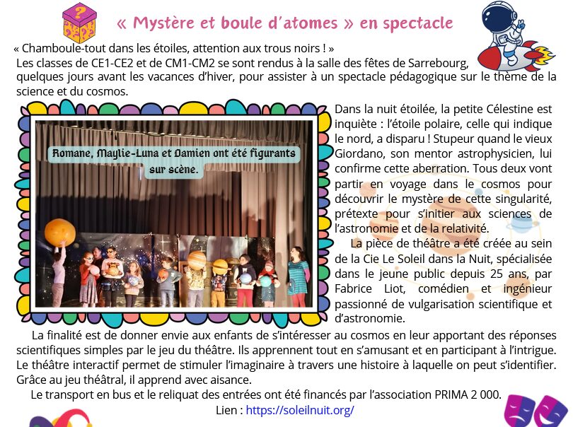 Mystère et Boule d&rsquo;atomes en spectacle