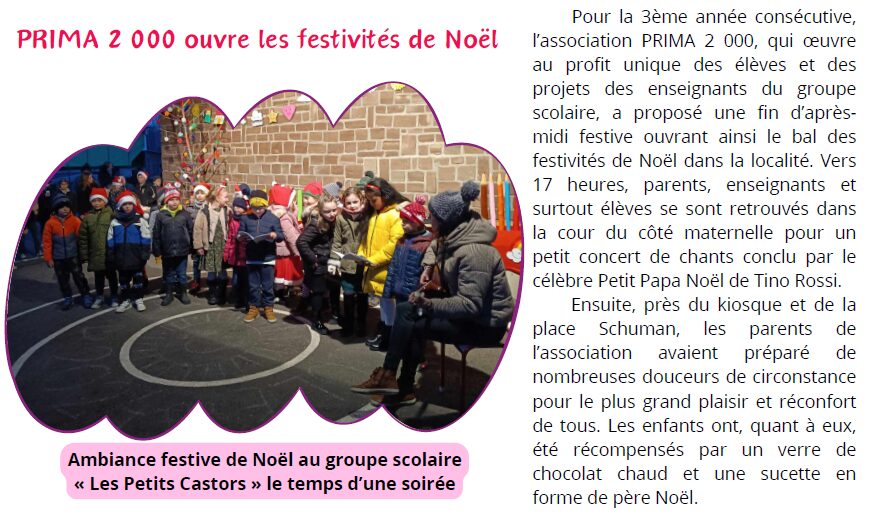 PRIMA 2000 ouvre les festivités de Noël