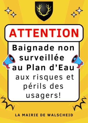 Baignade non surveillée au Plan d’eau