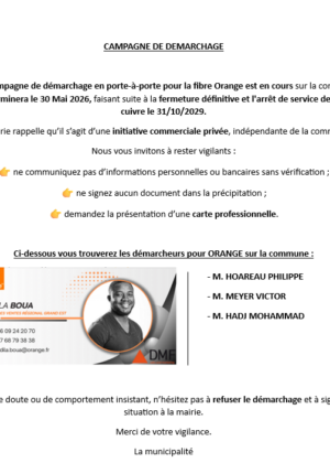 Démarchage en cours